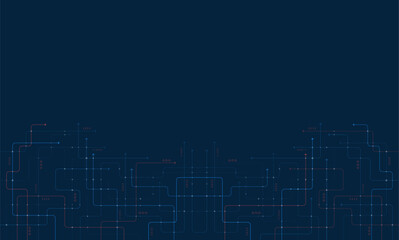 Digital technology background. Concept with technology line. Circuit board background technology