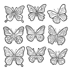 Obraz premium ‪Beautiful Cartoon Butterfly Collection. Vector Illustration about Animals.‬