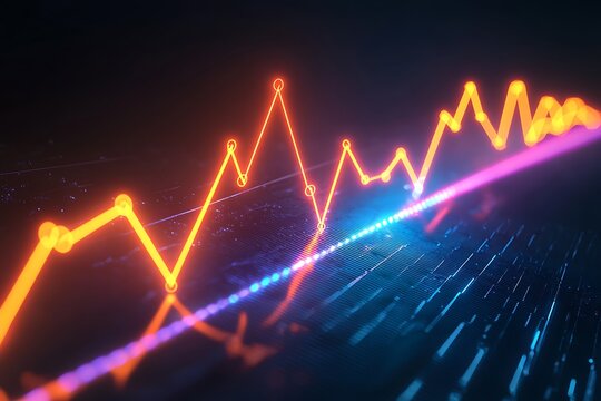 Clean minimalist graph with glowing neon rise.