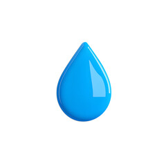 3D Stylized Blue Water Droplet Symbol for Environmental Conservation and Sustainability