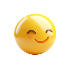 Fototapeta premium Happy yellow smiley face emoji with cheerful expression
