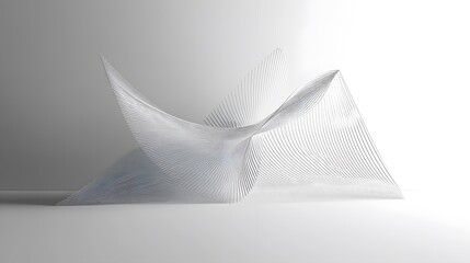 Abstract White Linear Sculpture Design