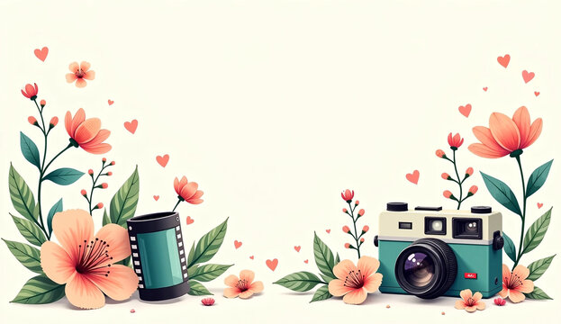 World Photography Day copy space illustration