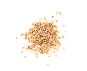 Boiled Buckwheat Pile Isolated, Cooked Buck Wheat Grains, Porridge Heap, Cook Buckwheat