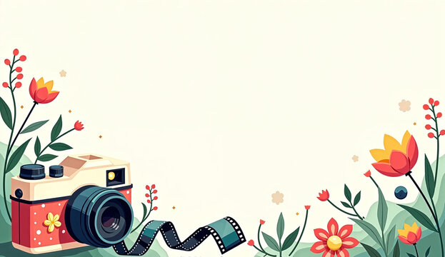 World Photography Day copy space illustration