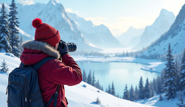 Holding Camera World Photography Day copy space illustration