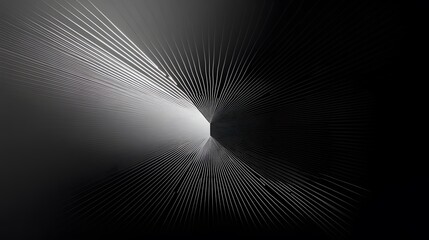 Abstract grayscale image of converging lines forming a tunnel