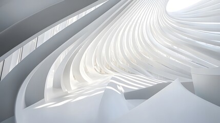 Naklejka premium Abstract White Architectural Interior Design Curves