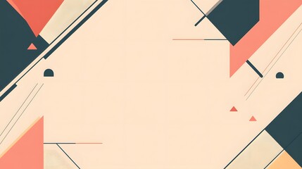 Abstract Geometric Design with Coral and Teal Shapes