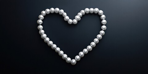 Valentine's day heart made of pearls studio setting digital art elegant close-up love concept