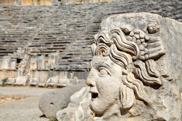 Stone faces in Myra, an ancient town in Lycia where nowday there is the town of Demre, Turkey