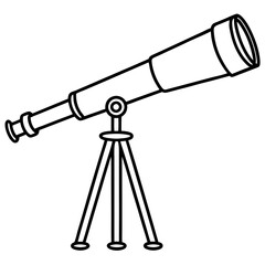 Vintage Telescope Line Art Style