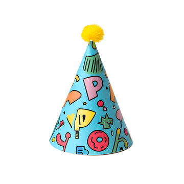 Vibrant party hat with colorful patterns for a celebratory occasion