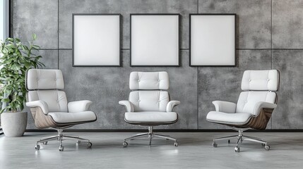 Modern Minimalist Office Lounge Chairs in a Stylish Environment