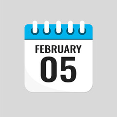 Icon page calendar day - 5 February