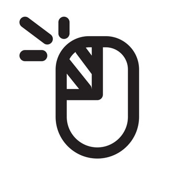 Mouse with highlighted left button, perfect for left-click actions