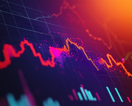 Colorful graph illustrating a sharp market decline.