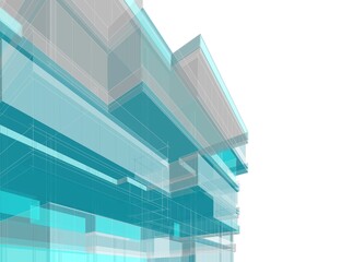 Fototapeta premium architectural drawing 3d illustration