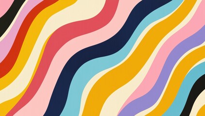 Obraz premium Colorful Wavy Pattern Design for Backgrounds and Textiles Use