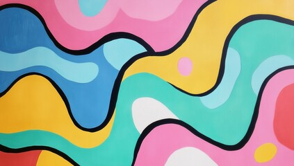 Colorful Abstract Wavy Patterns in Vibrant Shades for Creative Design