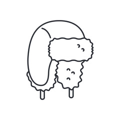 Winter hat with ear flaps for men vector icon isolated on a white background.