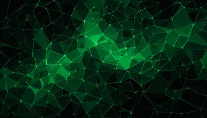 Obraz premium Abstract Green Geometric Pattern: Triangular Network Design
