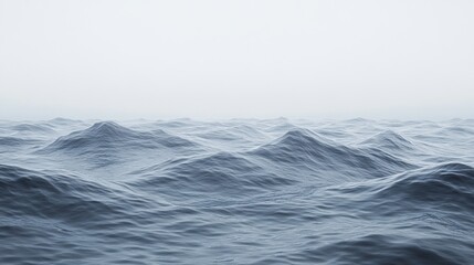 Tranquil Ocean Waves Under Soft Morning Light with Gentle Ripples