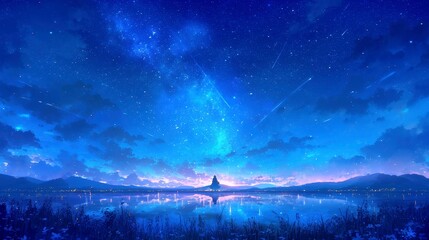 Celestial Reverie, a breathtaking view of a starlit sky adorned with shimmering constellations, evoking a sense of wonder and connection to the universe above.