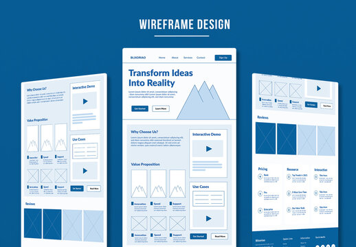 Wireframe Landing Page for Digital Marketing Campaigns