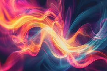 Obraz premium An abstract artistic piece with swirling patterns and neon colors represents the forex market energy