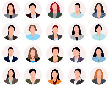 Set of woman avatar. Profile woman. profile picture of woman. Avatar profile picture icon set including female. Anonymous user portrait vector illustrations. Set of woman profile icon.