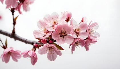 Obraz premium Pink blossom cluster on branch