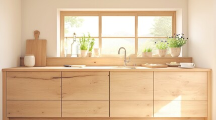 Cozy Kitchen with Charming Wooden Cupboards, warm tones, inviting atmosphere, rustic design, perfect for family gatherings and culinary creations, showcasing craftsmanship and comfort.