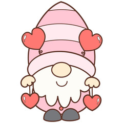Gnome and heart cartoon