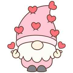 Gnome and valentine cartoon 