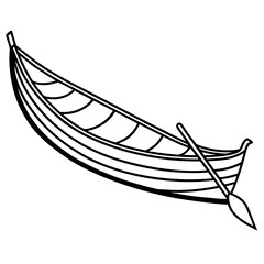 Canoe line art vector