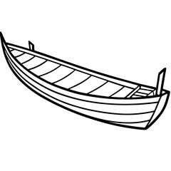 Canoe line art vector