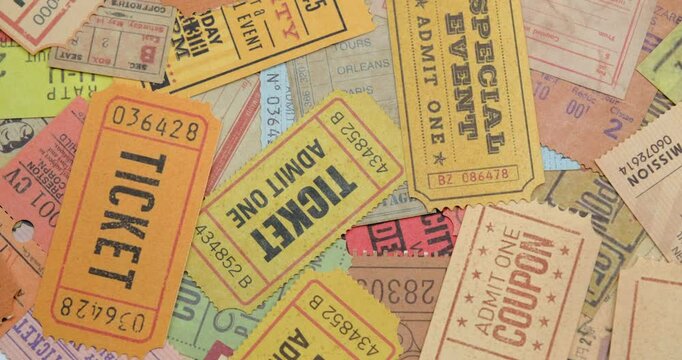 vintage tickets from around the world, theater, movie, concerts, transport, boarding passes, hotel reception cards and other documents