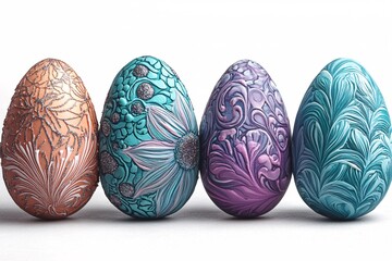 Fototapeta premium Whimsical Easter Egg Mural: Colorful Ornaments and Decorations