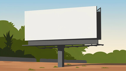 Fototapeta premium Illustration of an Empty Advertising Sign in a Scenic Area 