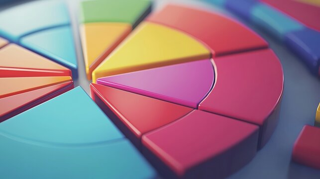 Colorful pie charts representing economic growth insights