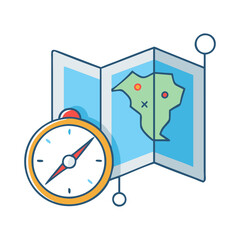 map and compass vector icon, map and compass vector illustration - simple illustration of map and compass, perfect for logos map and compass 