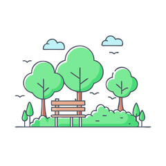 Fototapeta premium park with trees vector icon, park with trees vector illustration - simple illustration of park with trees, perfect for logos park with trees 