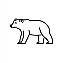 Obraz premium Arctic polar bear line art, wildlife icon, white background, nature illustration, logo design