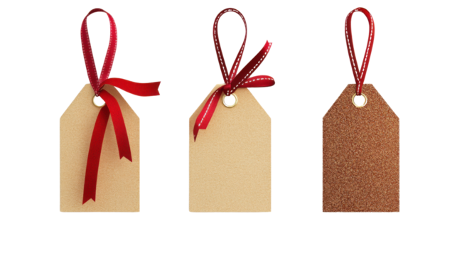 Set of gift tags transparent background