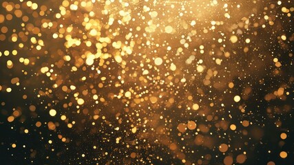 Glittering golden bokeh background evokes festive atmosphere, ideal for celebrations or elegant design projects