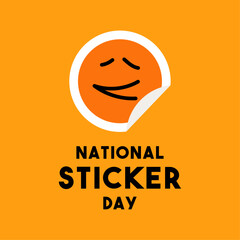 National Sticker Day. Flat design vector.