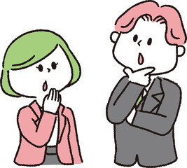 話を聞いている若い夫婦