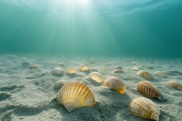 Highresolution DSLR photo of ocean floor shells closeup
