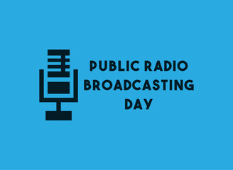 Obraz premium Public Radio Broadcasting Day. Microphone icon.